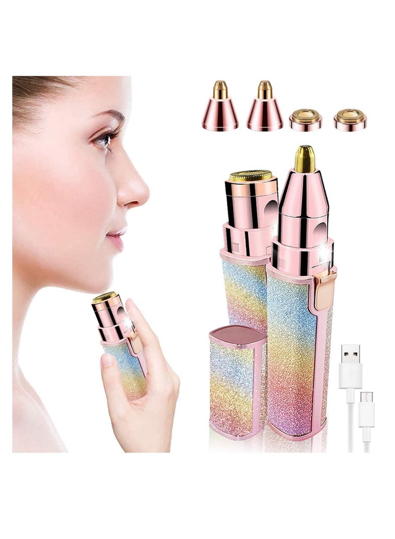 2 in 1 Eyebrow Trimmer & Facial Hair Remover for Women Rechargeable Eyebrow Razor and Painless Hair Removal Hair Trimmer and Body Shaver for Lips Nose Face Ear Hair - Image 2