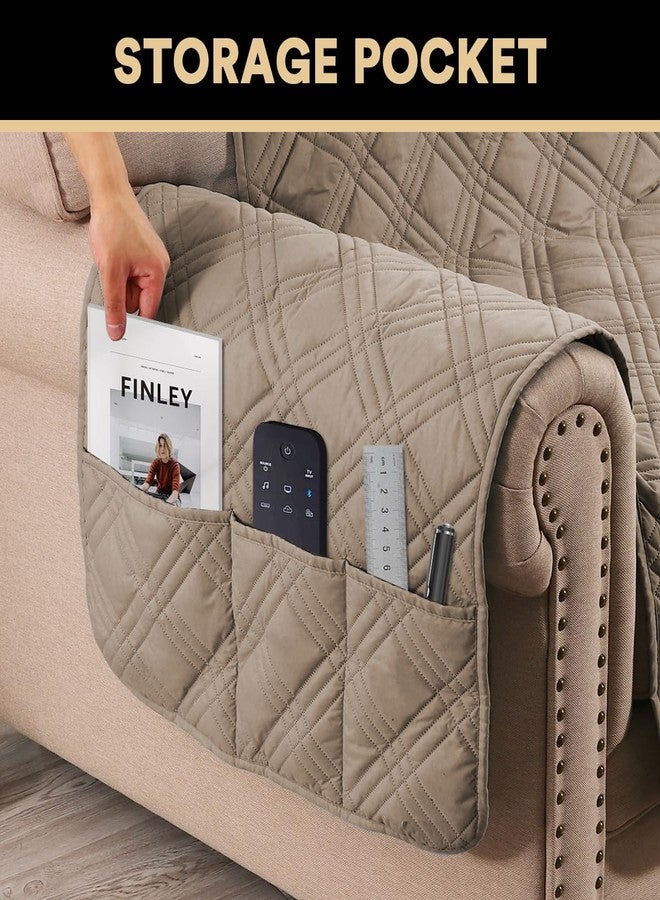 PrinceDeco غطاء أريكة PrinceDeco مقاوم للماء بنسبة 100%، أغطية قابلة للغسل ومضادة للانزلاق لحماية الأثاث، غطاء أريكة للكلاب والحيوانات الأليفة والأطفال (أريكة 68 بوصة، لون رمادي داكن) - Image 4