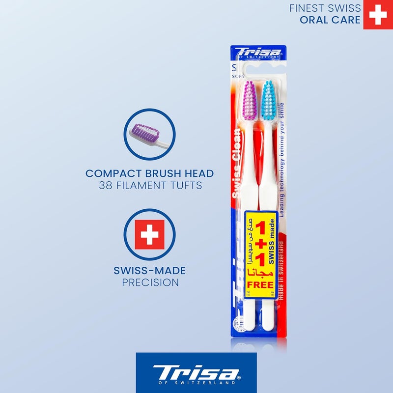 TRISA فرشاة أسنان تريزا سويس كلين الناعمة - 2 قطعة - Image 2