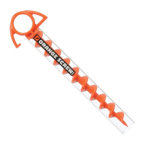 Orange Screw Ultimate Ground Anchors: Heavy Duty Screw-in Tent Stakes for High Wind, Sand, Canopies, and Camping - Made in USA, Included T-Grip Tool - (Small, Single Pack, Orange) - Image 1