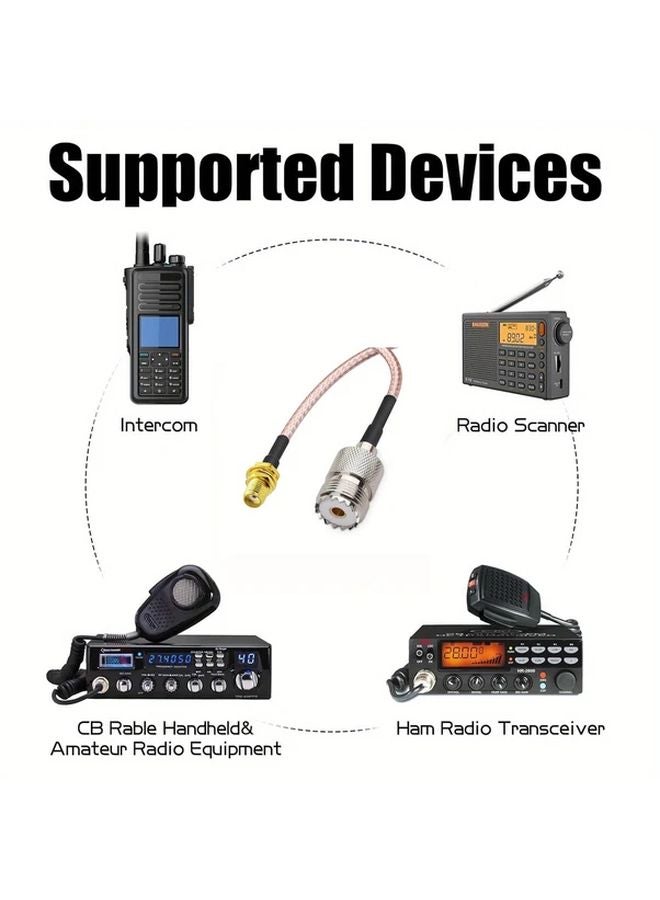 قطعتان من كابلات هوائي آر أف متينة من نوع إس إم إيه أنثى إلى إس أو 239 أنثى كابل محوري آر جي 316 بطول 15 سم - Image 4
