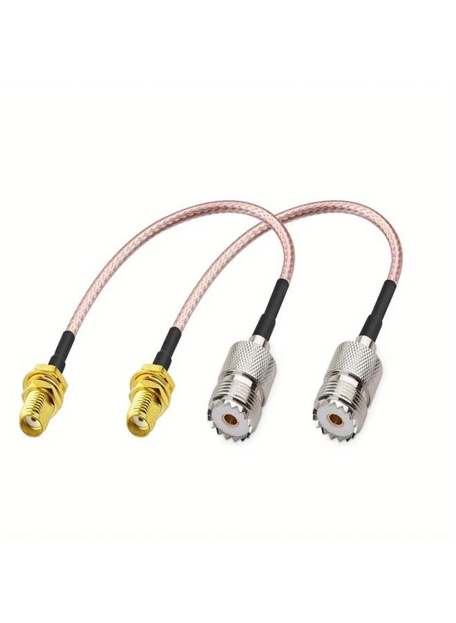 قطعتان من كابلات هوائي آر أف متينة من نوع إس إم إيه أنثى إلى إس أو 239 أنثى كابل محوري آر جي 316 بطول 15 سم - Image 1