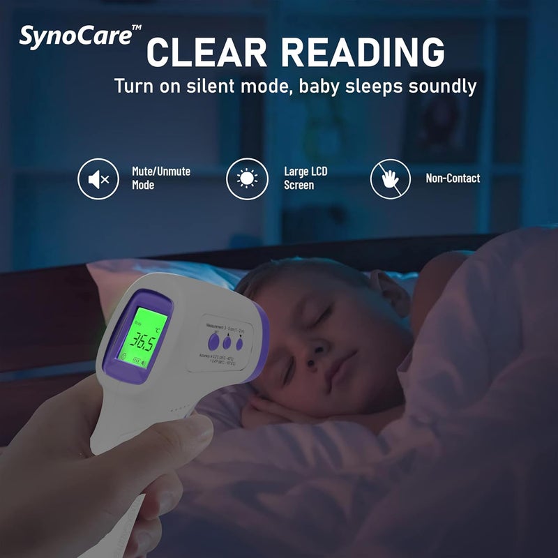 SYNOCARE Digital Infrared Thermometer for Fever – Non-Contact, Quick Read Infrared Thermometer Temperature Gun for Adults & Children, Accurate Digital Thermometer & Easy to Use (Battery Included) - Image 5