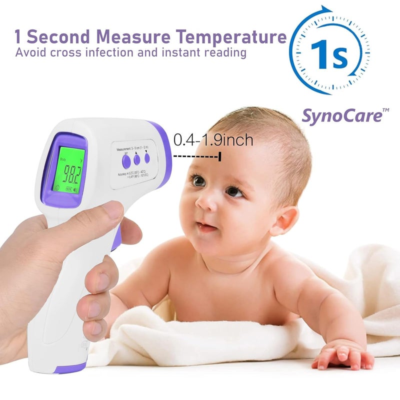 SYNOCARE Digital Infrared Thermometer for Fever – Non-Contact, Quick Read Infrared Thermometer Temperature Gun for Adults & Children, Accurate Digital Thermometer & Easy to Use (Battery Included) - Image 4