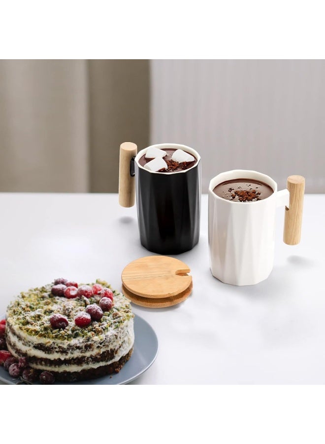 الكوتش كاس كوب سيراميك عصري بمقبض خشبي مقاوم للحرارة - Image 4