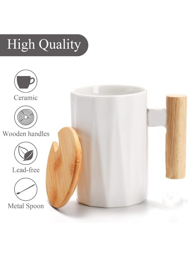 الكوتش كاس كوب سيراميك عصري بمقبض خشبي مقاوم للحرارة - Image 1