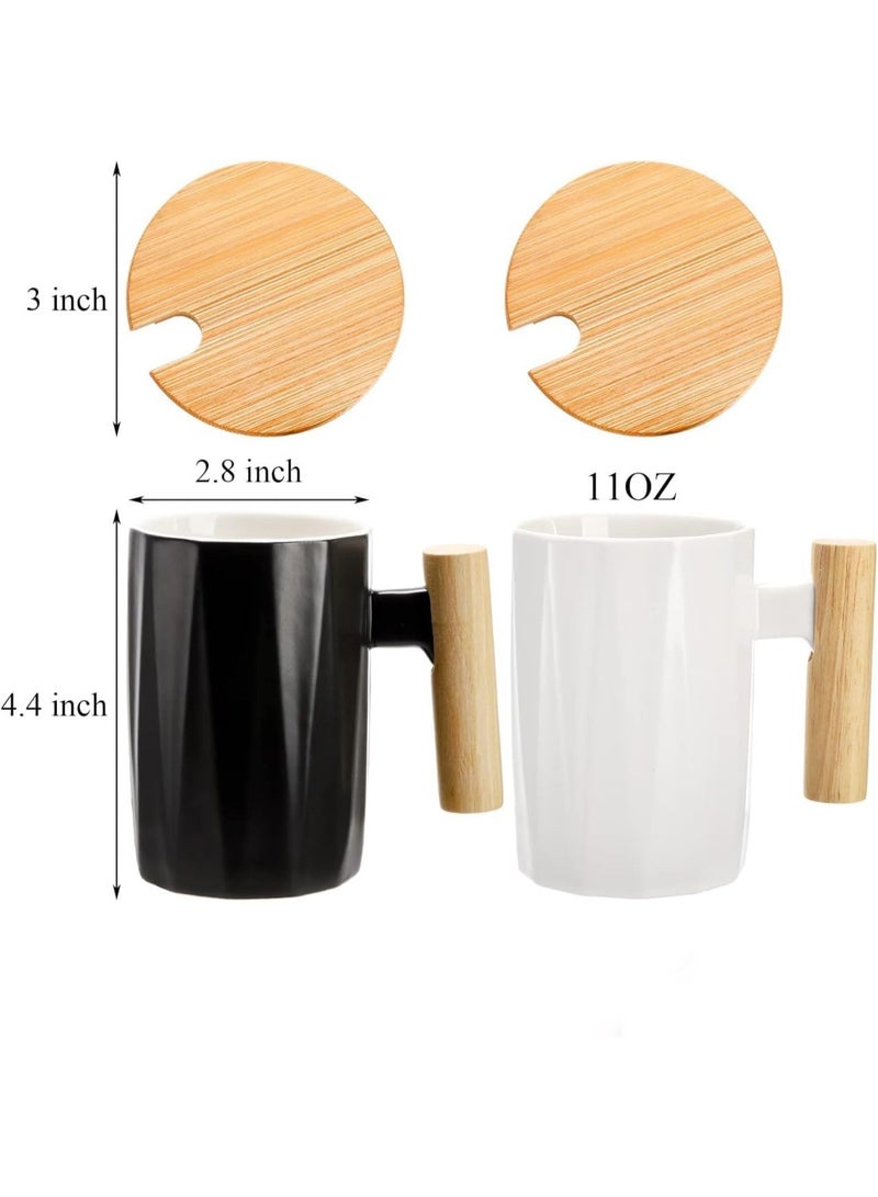 الكوتش كاس كوب سيراميك عصري بمقبض خشبي مقاوم للحرارة - Image 3