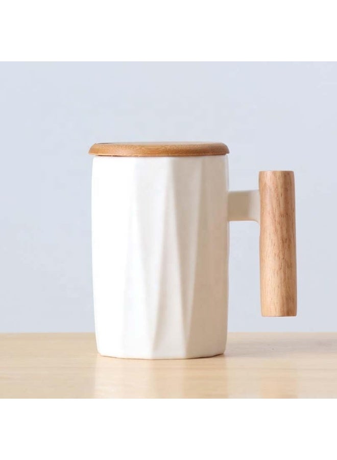 الكوتش كاس كوب سيراميك عصري بمقبض خشبي مقاوم للحرارة - Image 2