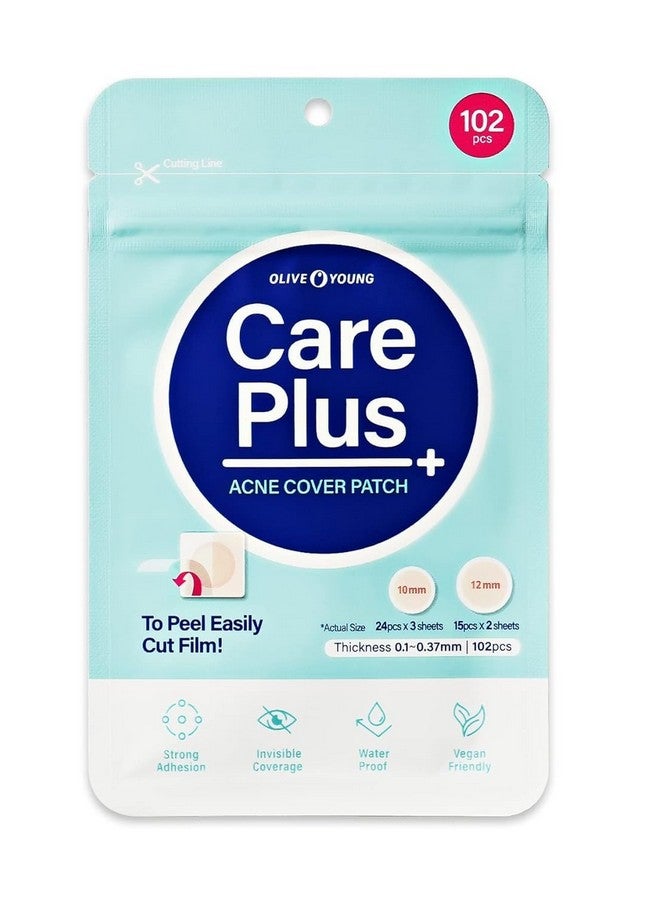 OLIVE YOUNG OLIVE YOUNG Care Plus Spot Patch 1 Pack | Hydrocolloid Acne Korean Spot Patch to Cover Zits, Pimples and Blemishes, for Troubled Skin and Face (102 Count - 10mm*72ea + 12mm*30ea)  - Image 1