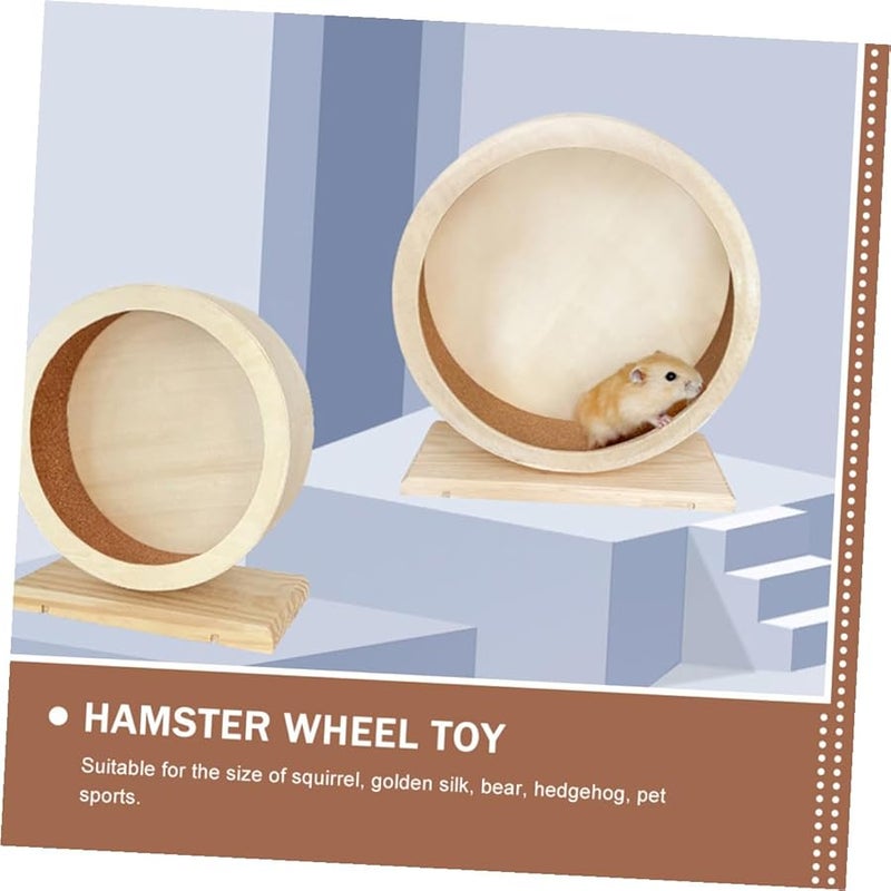 Tehaux Silent Wooden Hamster Exercise Wheel Transparent Design For Small Pets - Image 4