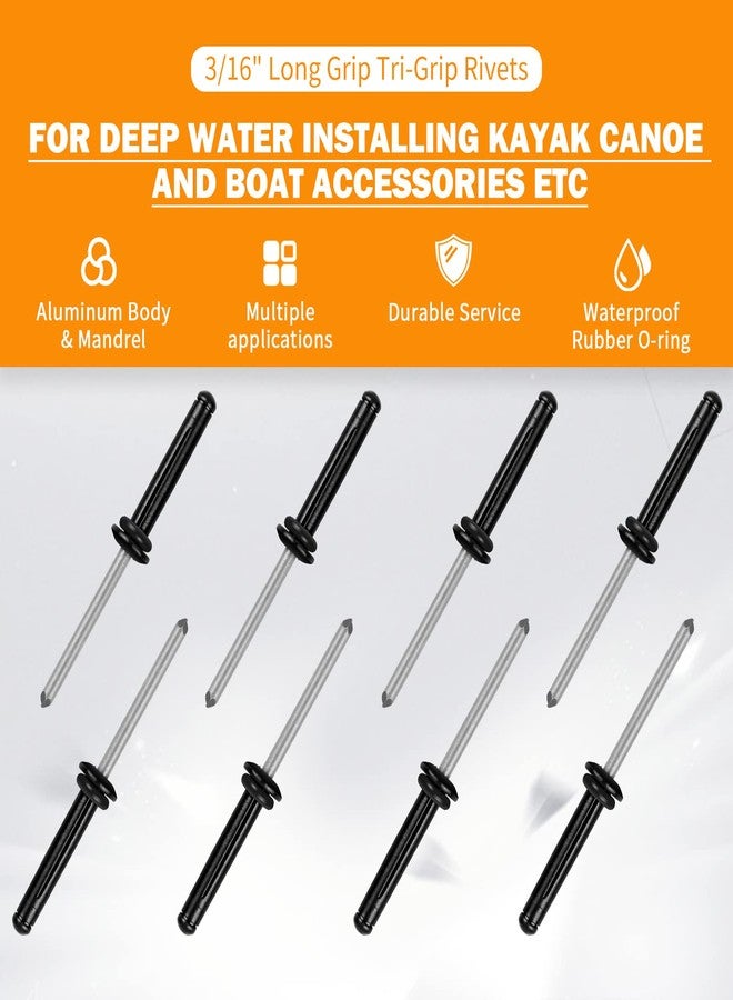 CLIO 100 مجموعة من مسامير تثبيت ثلاثية القبضة بطول 3/16" مع حلقات O مقاومة للماء لتثبيت قوارب الكاياك والزوارق والإكسسوارات الأخرى في المياه العميقة. - Image 4
