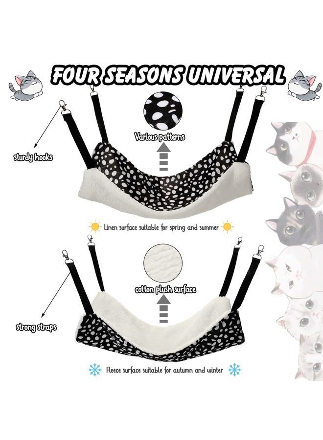 BBTO 3 Pcs Reversible Pet Hammock Soft Plush Cat Hanging Hammock Dot Zebra Leopard Print Guinea Pig Bed Rat Cage Accessories for Cat Puppy Dog Piggy Kitten Ferret Rabbit Other Small Animals - Image 3