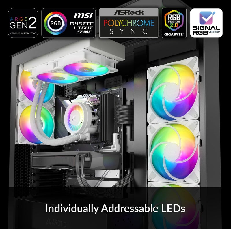 Arctic ARCTIC Liquid Freezer III 240 A-RGB - Water-Cooled PC, All-in-One Water Cooler for AIO Processor, Compatible Intel LGA1851/1700 & AMD AM5/4, Efficient PWM Control Pump - White  - Image 2