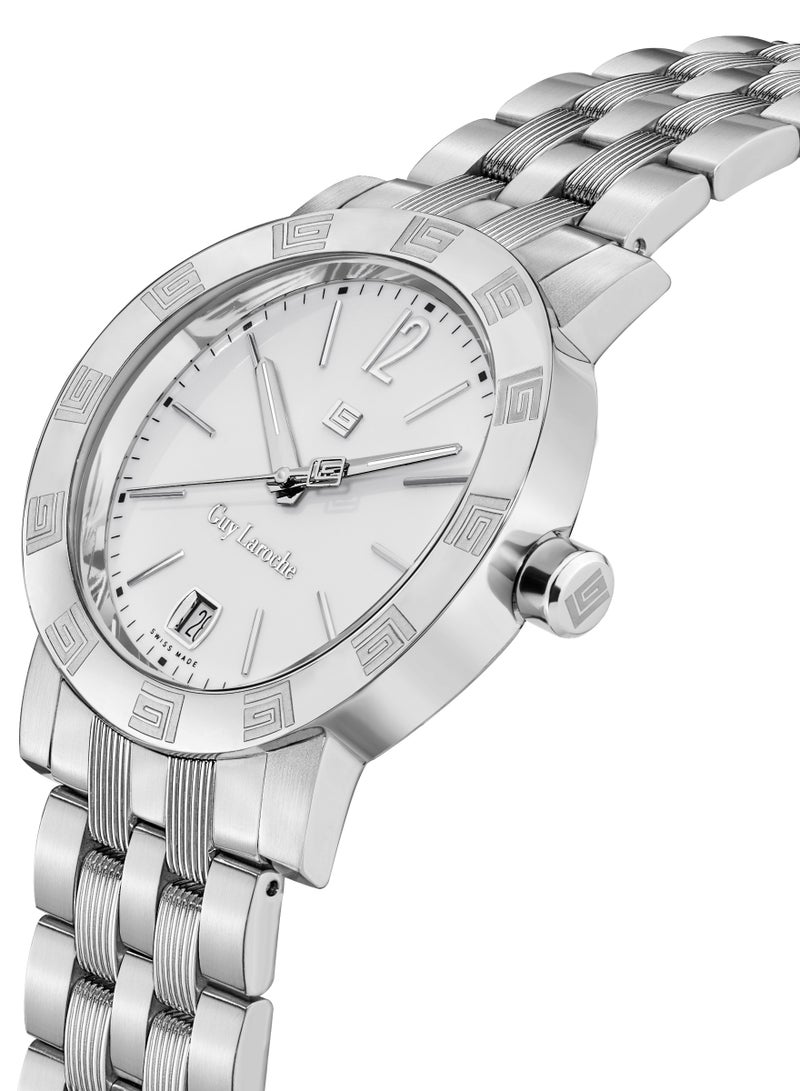 Guy Laroche Alex Watch for Men with Silver Stainless Steel Bracelet 40 mm 5 Atm  - Image 2