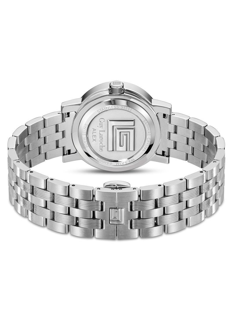 Guy Laroche Alex Watch for Men with Silver Stainless Steel Bracelet 40 mm 5 Atm  - Image 3