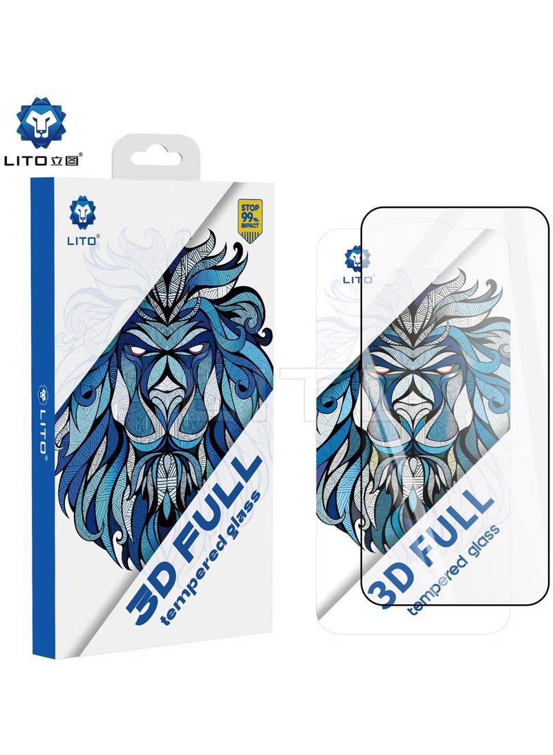 ليتو غطاء كامل من الزجاج المقوى ثلاثي الأبعاد من ليتو لهاتف سامسونج جالاكسي إس 24 بلس مع خاصية استشعار بصمات الأصابع - أسود - Image 1