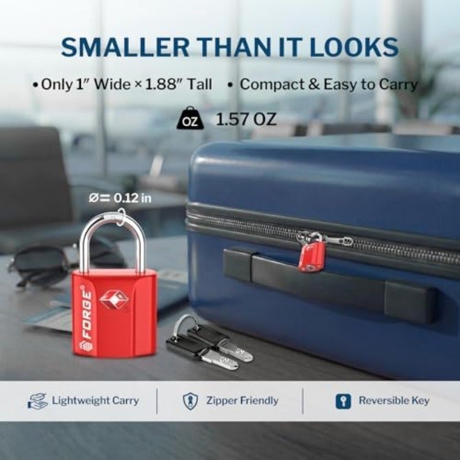 Middle East hit product Luggage Locks, Ultra-Secure Dimple Key Travel Locks with Zinc Alloy Body, Black 4 Pack - Image 5