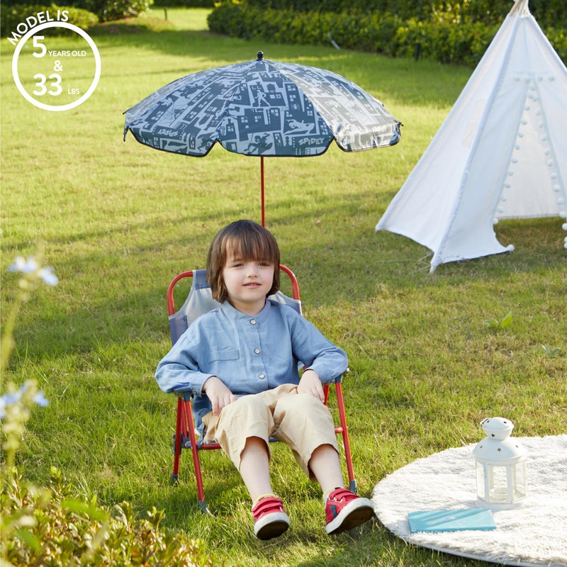 Idea Nuova Marvel Spiderman Kids Beach Chair with Umbrella,Portable Folding Outdoor Chair with Shade,Lightweight & Durable for Ages 3+ - Image 5