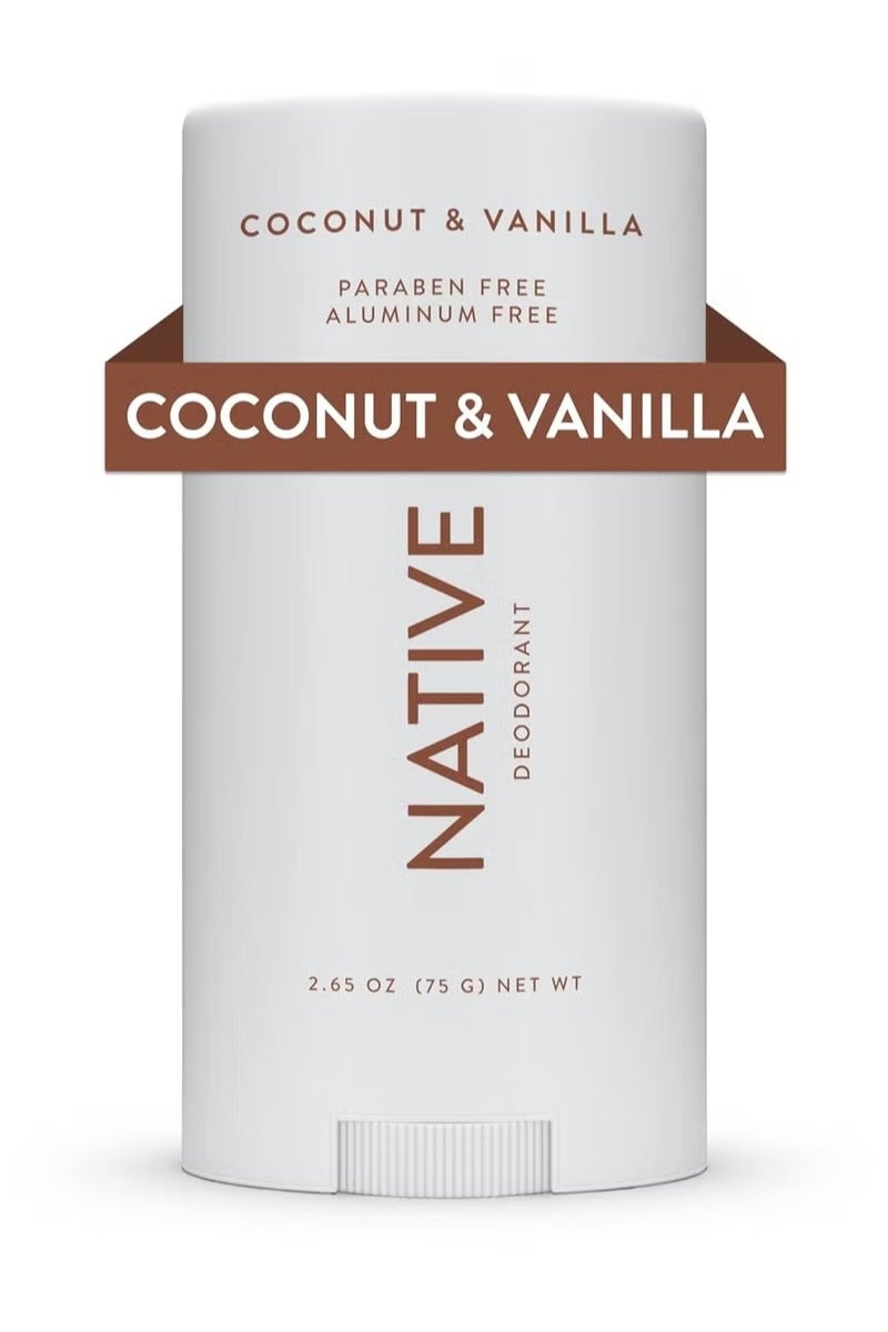 نيتيف مزيل الرائحة يحتوي على مكونات مشتقة طبيعيا، 72 ساعة التحكم في الرائحة. مزيل الرائحة للنساء والرجال، خالي من الألومنيوم مع صودا الخبز، زيت جوز الهند وزبدة الشي. جوز الهند والفانيليا - Image 1