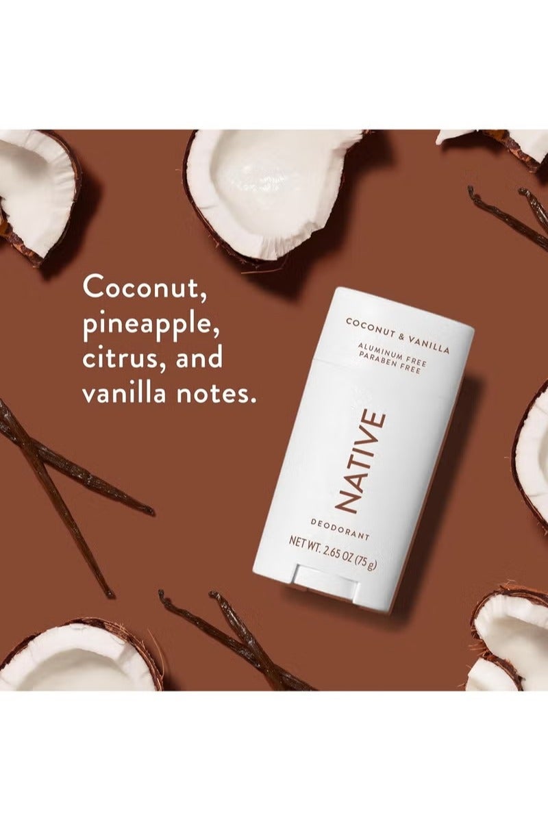 نيتيف مزيل الرائحة يحتوي على مكونات مشتقة طبيعيا، 72 ساعة التحكم في الرائحة. مزيل الرائحة للنساء والرجال، خالي من الألومنيوم مع صودا الخبز، زيت جوز الهند وزبدة الشي. جوز الهند والفانيليا - Image 5