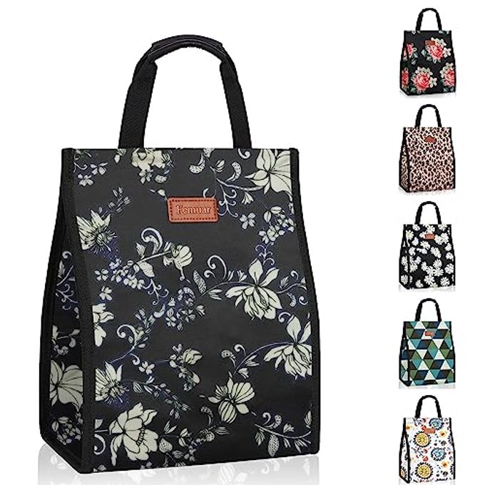 Femuar Lunch Bags for Women Insulated Reusable Lunch Tote with Internal Pocket, Lunch Tote bag for WorkRose - Image 1