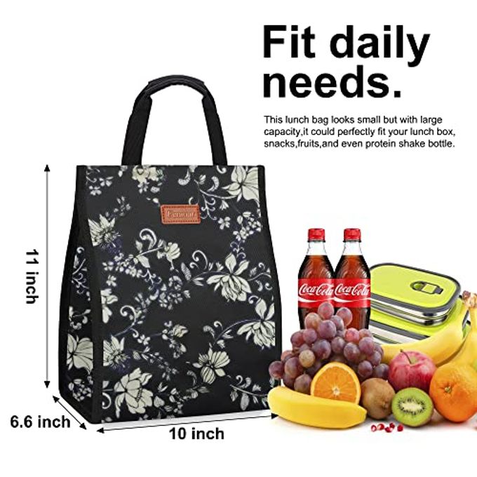 Femuar Lunch Bags for Women Insulated Reusable Lunch Tote with Internal Pocket, Lunch Tote bag for WorkRose - Image 2