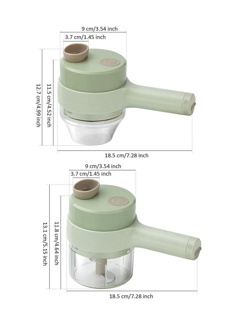 Beauenty 4 in 1 Handheld Electric Vegetable Cutter Set, Mini Hand-held Wireless Electric Garlic Mud Masher Chopper, Mixer Auxiliary Food Slicer Dicer for Garlic Pepper Chili Onion  - Image 5