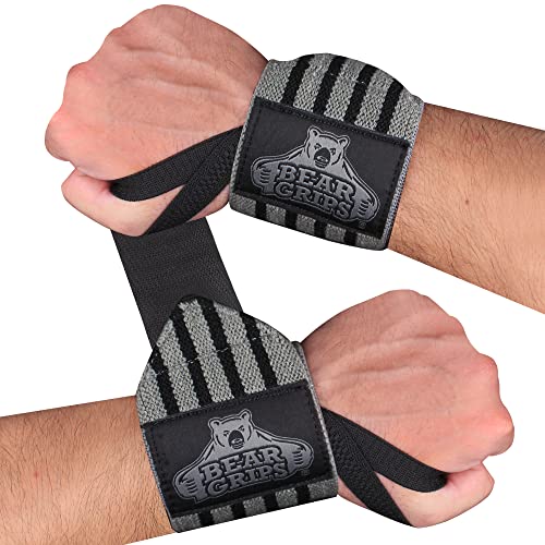 Bear Grips Wrist Wraps for Weightlifting | Weight Lifting Wrist Straps for Weightlifting | Extra Strength Gym Wrist Wraps | Two Wrist Wrap Per Pack | 12” & 18” | Lifting Wrist Wraps for Men & Women - Image 1