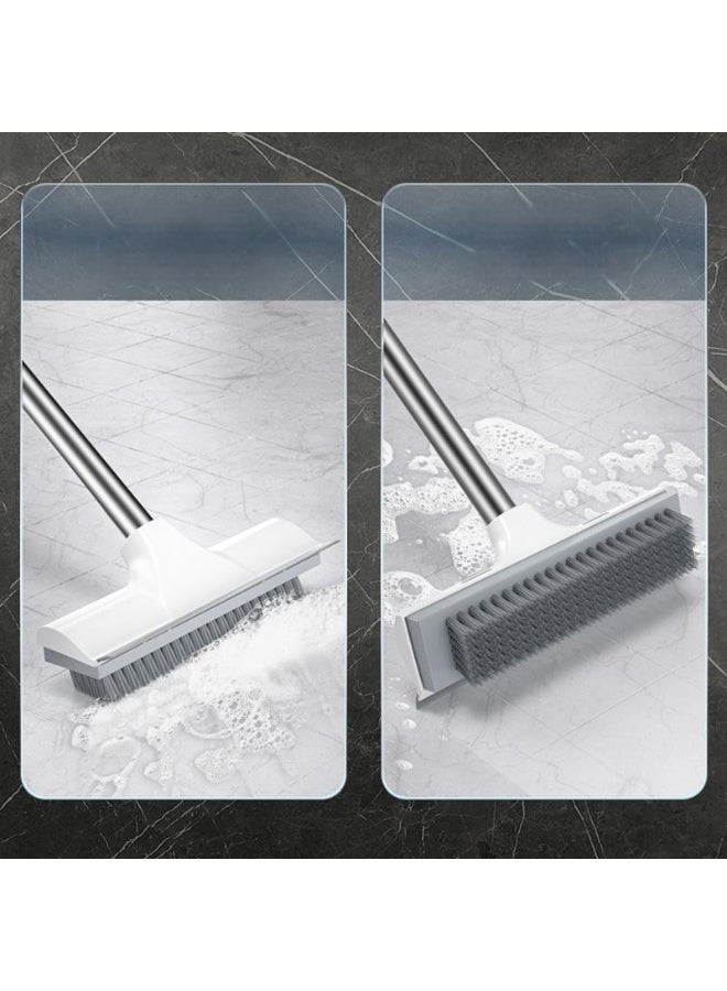 Adjustable length multifunctional household scraping brush dual-purpose floor brush cleaning brush hard bristle brush bathroom brush toilet tile brush  - Image 3