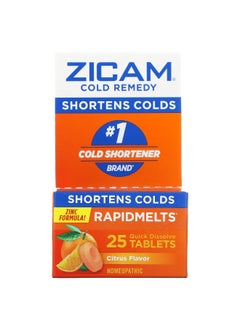 ZICAM Zicam, Cold Remedy, RapidMelts, Citrus, 25 Quick Dissolve Tablets  - Image 1