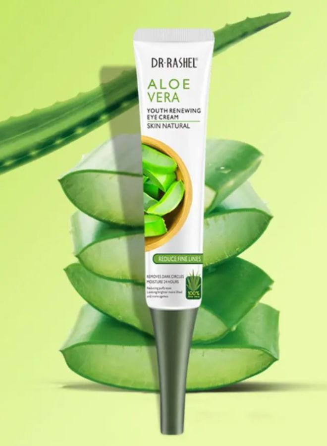 RASHELL Aloe Vera Eye Cream Remove Dark Circles Puffiness Refreshing Care Serum White 20grams - Image 2