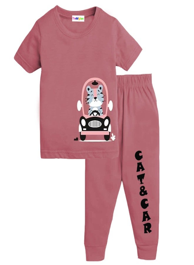 Toddylon Kids Co-Ord Set Boys & Girls Cotton T-Shirts and Pyjamas Sets | Toddlers Tracksuit | Clothing Combo | Coordinated Outfit (Pitch, 18-24 Months) - Image 2