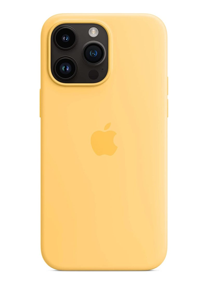 Silicone - Silicone Case for iPhone 13 Pro with MagSafe wireless Charging support - Yellow - Image 1