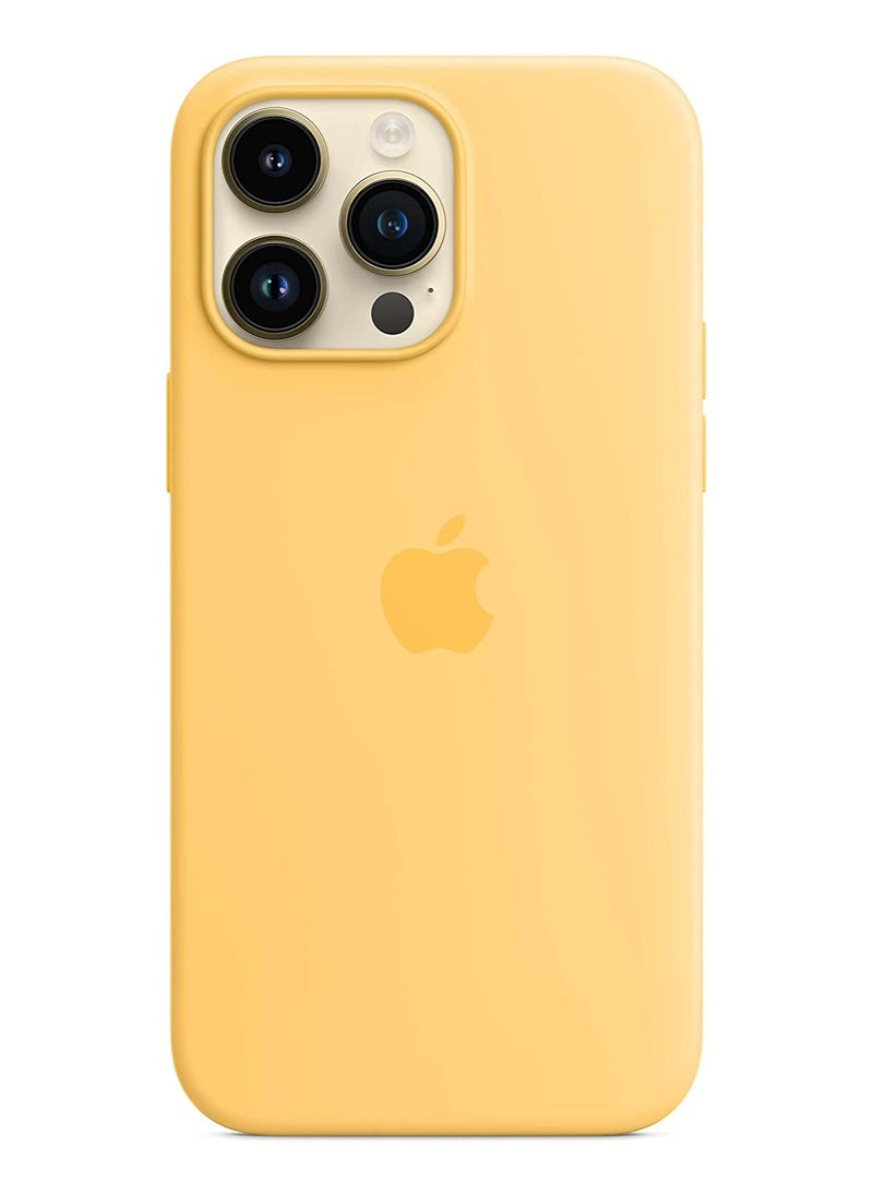 Silicone - Silicone Case for iPhone 13 Pro with MagSafe wireless Charging support - Yellow - Image 1