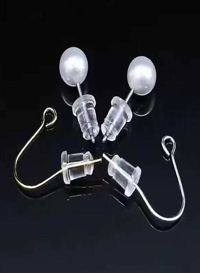 Meniala Silicone Earring Backs, Clear Hypoallergenic Replacement Stoppers for Stud Post Hoop Fishhook Earrings, 100 Pack - Image 5