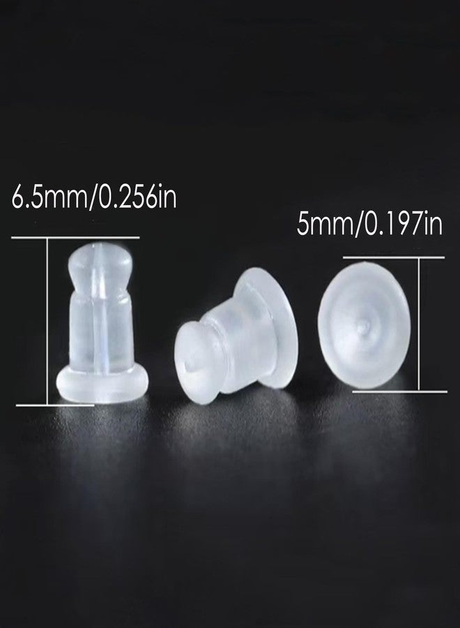Meniala Silicone Earring Backs, Clear Hypoallergenic Replacement Stoppers for Stud Post Hoop Fishhook Earrings, 100 Pack - Image 2