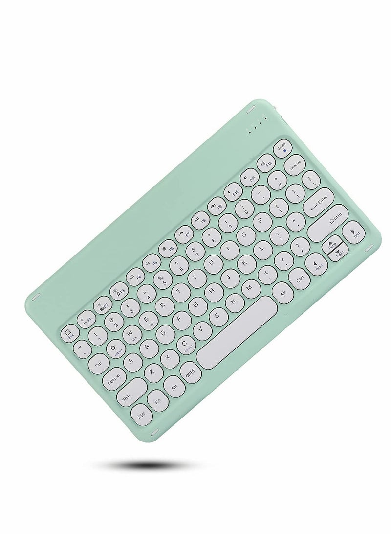 Excefore Keyboard for Galaxy Tab S8 2022 / S7 2020 11 Inch (SM-X700/X706/T870/T875/T878) Keyboard Case  Color Round Key Wireless Detachable Bluetooth Keyboard Cover with Pen Holder (MintGreen) - Image 2