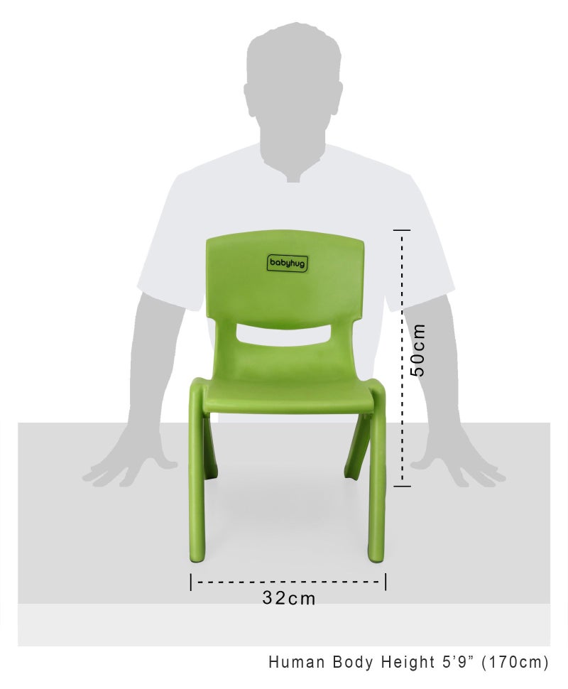 Babyhug High Backrest Kids Chair, Durable and Lightweight, 0 to 24 Months, 37 x 32 x 50 cm - Green - Image 3
