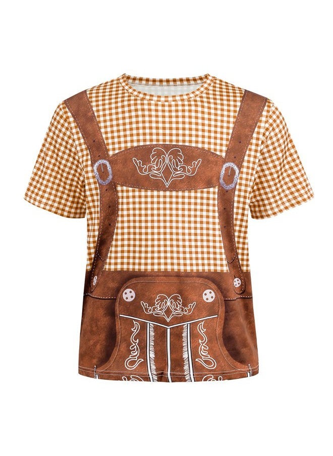 GRAJTCIN - Men's Bavarian Oktoberfest Costume Short Sleeve T-Shirt (Large,Brown) - Image 1