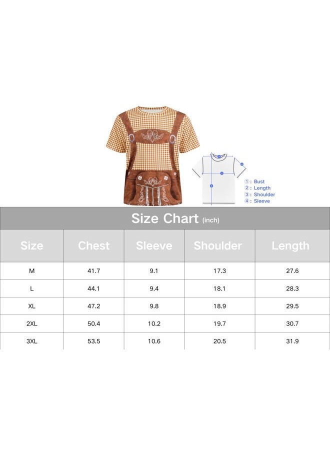 GRAJTCIN - Men's Bavarian Oktoberfest Costume Short Sleeve T-Shirt (Large,Brown) - Image 1