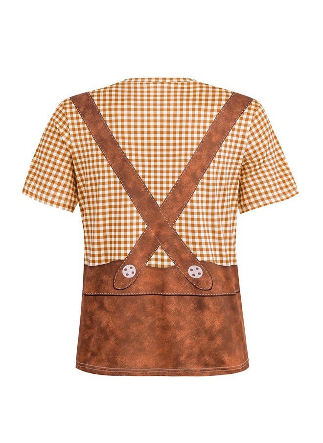 GRAJTCIN - Men's Bavarian Oktoberfest Costume Short Sleeve T-Shirt (Large,Brown) - Image 1