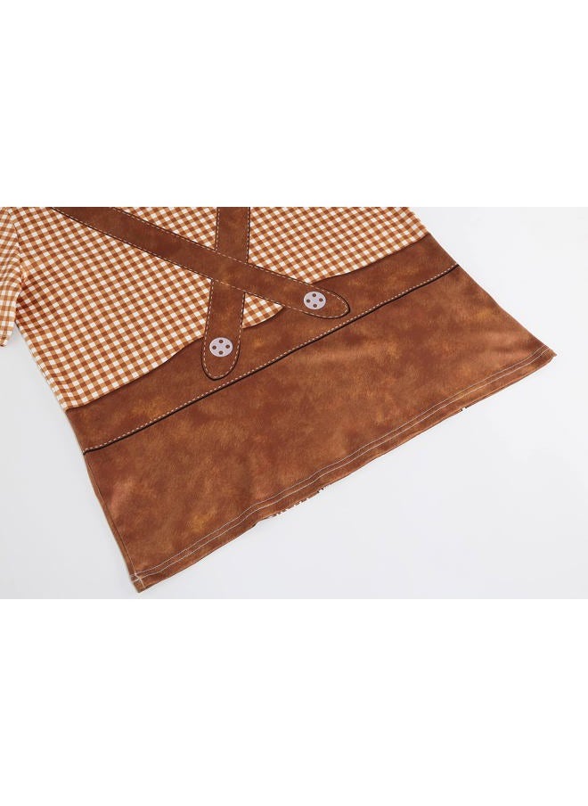 GRAJTCIN - Men's Bavarian Oktoberfest Costume Short Sleeve T-Shirt (Large,Brown) - Image 1