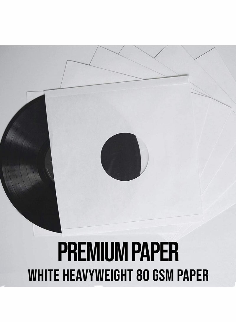 Poly Lined Paper Protective Sleeves for LP Records, 20 Pcs LP Collection Protection and Storage Inner Sleeves (80 GSM White Kraft Paper) - Image 2