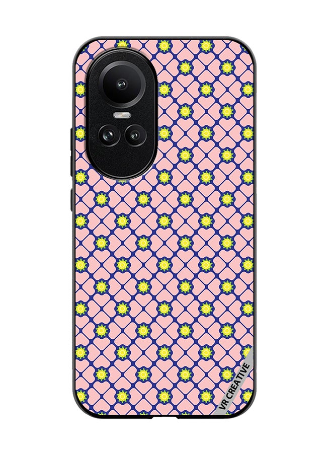 VR CREATIVE Protective Case Cover For Oppo Reno 10 Abstract Clover Leaves Geometric Retro Design Multicolour - Image 1