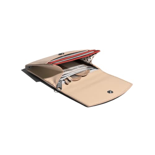 DailyObjects Terracotta Red Women's Flip Top Card Wallet | Made with Vegan Leather Material | Carefully Handcrafted | Holds up to 5 Cards | Slim and Easy to Fit in Pocket | Safety with Button Closure - Image 5