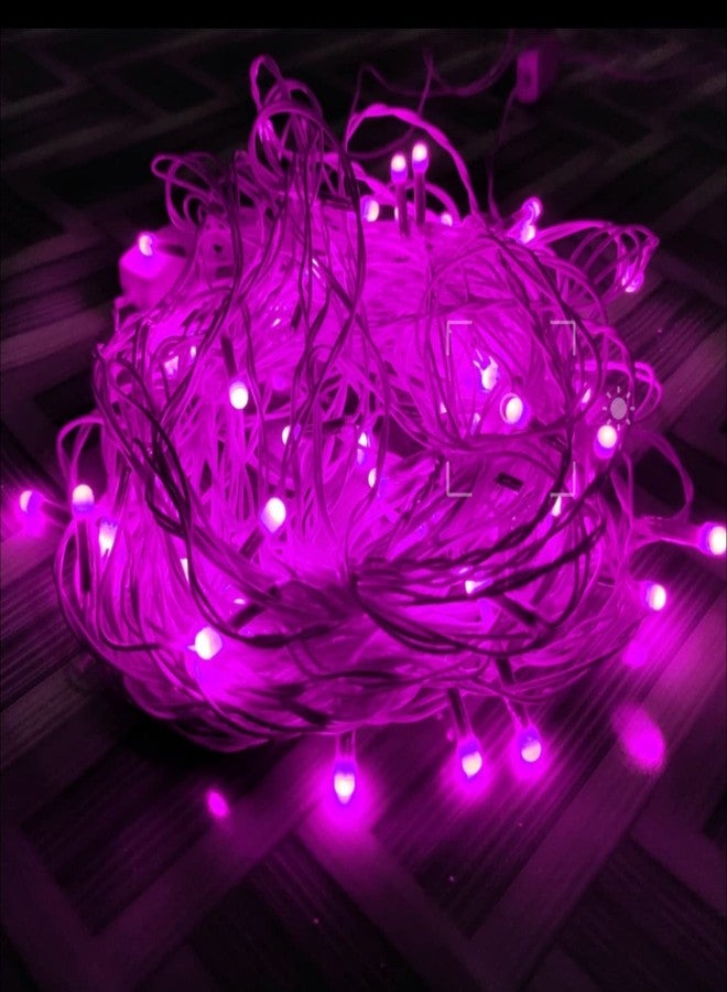 Litehom سلسلة إضاءة زينة مقاومة للماء من لايت هوم بطول 10 أمتار و36 مصباح LED على شكل أرز، مزودة بقابس كهربائي | للزينة الداخلية والخارجية، وإضاءة ديوالي لتزيين المنزل (4، وردي) - Image 4