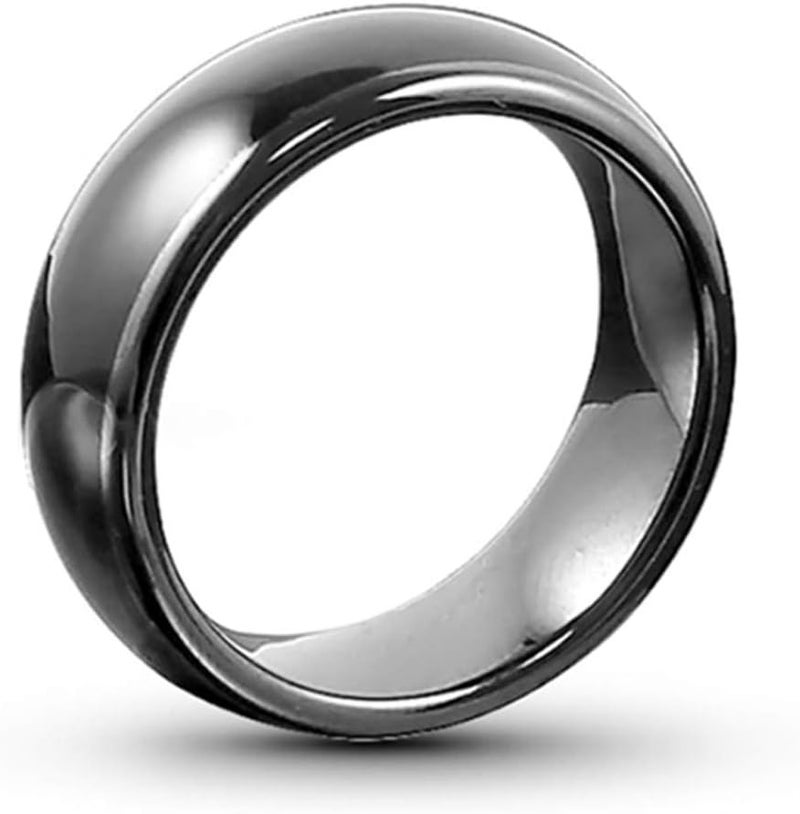 hecere T5577 or UID chip RFID Black Ceramics Smart Finger rewrite Ring 125KHZ/13.56MHZ Wear for Men or Women(UID 13.56MHZ-18MM) - Image 1