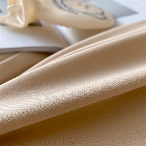 MOOWOO Chic Ruffle Lace Polyester Duvet Cover Set - Luxury Premium Champagne Bedding-2 Piece Twin Duvet Cover with Zipper Closure -Ultra Soft and Light Weightt (Champagne, Twin)-NO Including Comforter - Image 4