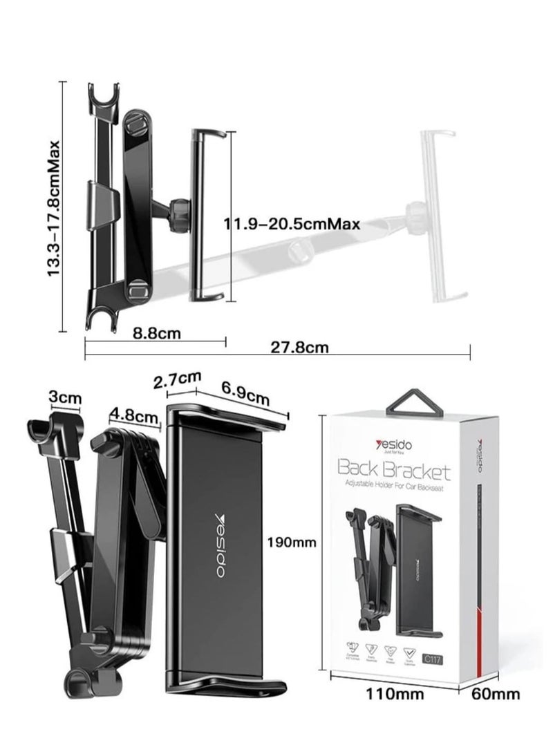 Phone Planet Car Tablet Headrest Mount Tablet Holder Cradle for Car Seat 360 Degree Rotation Compatible with 4.7inch to 12.9 inch ,Compatible with iPhone 13 Pro/13 Pro Max/13/13 mini/iPad - Image 4
