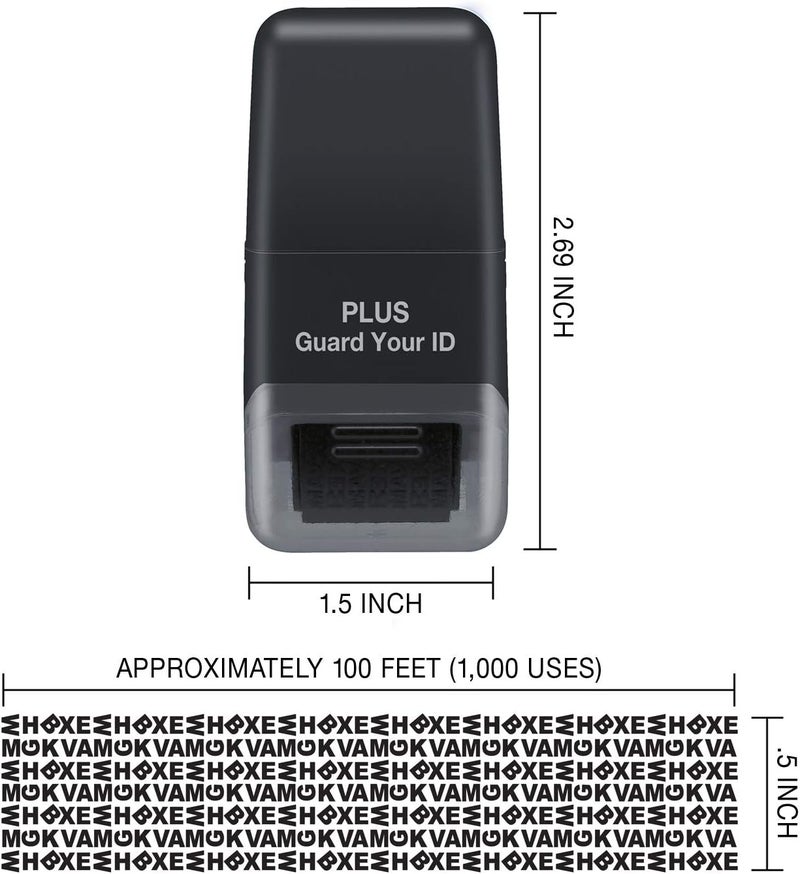 Plus Guard Your ID Identity Protection Stamp Roller, Black, IS-520CM - Image 4